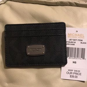 Michael Kors Black with Silver hardware Card Case